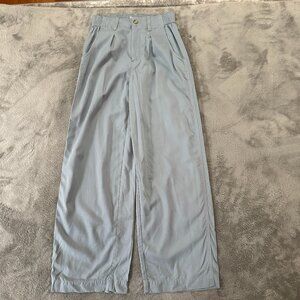 Madewell Neale Pleated Straight Wide Leg Draped Pants Blue Women's 2